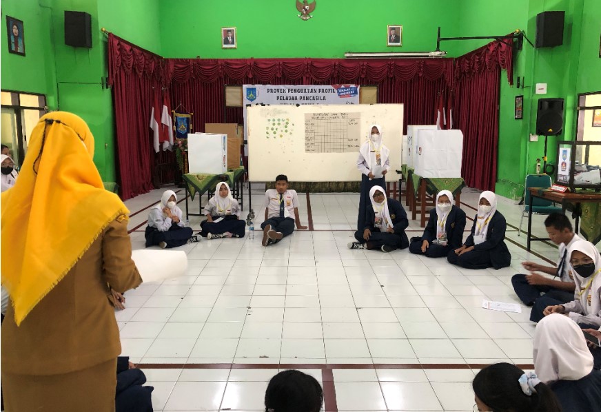 Penghitungan suara Pemilu OSIS/MPK Masa Bhakti 2022-2023 SMP Negeri 9 Surakarta