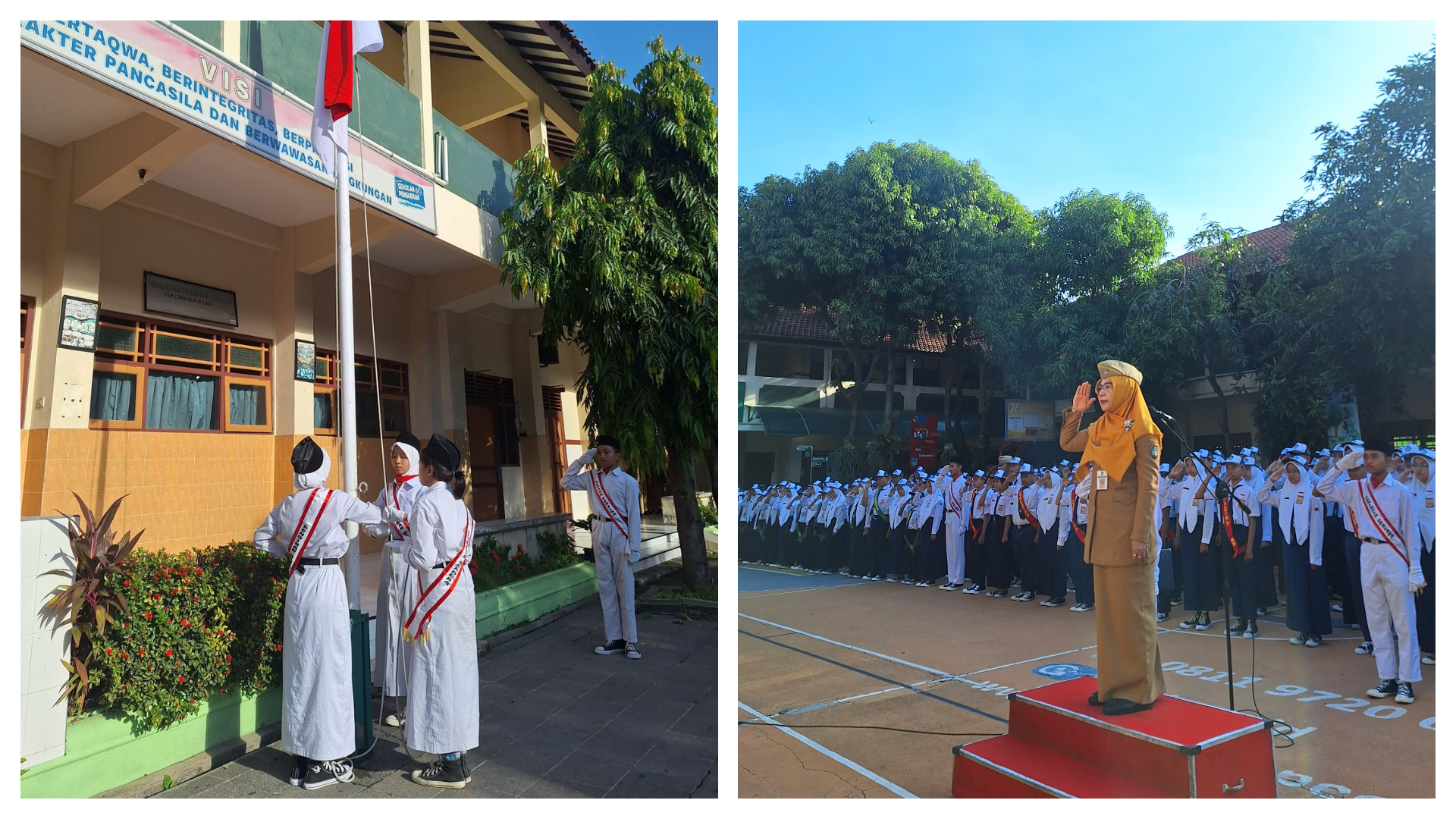 Upacara bendera awal Semester Genap Tahun Pelajaran 2024/2025 SMP Negeri 9 Kota Surakarta, Senin (6/1/2025)