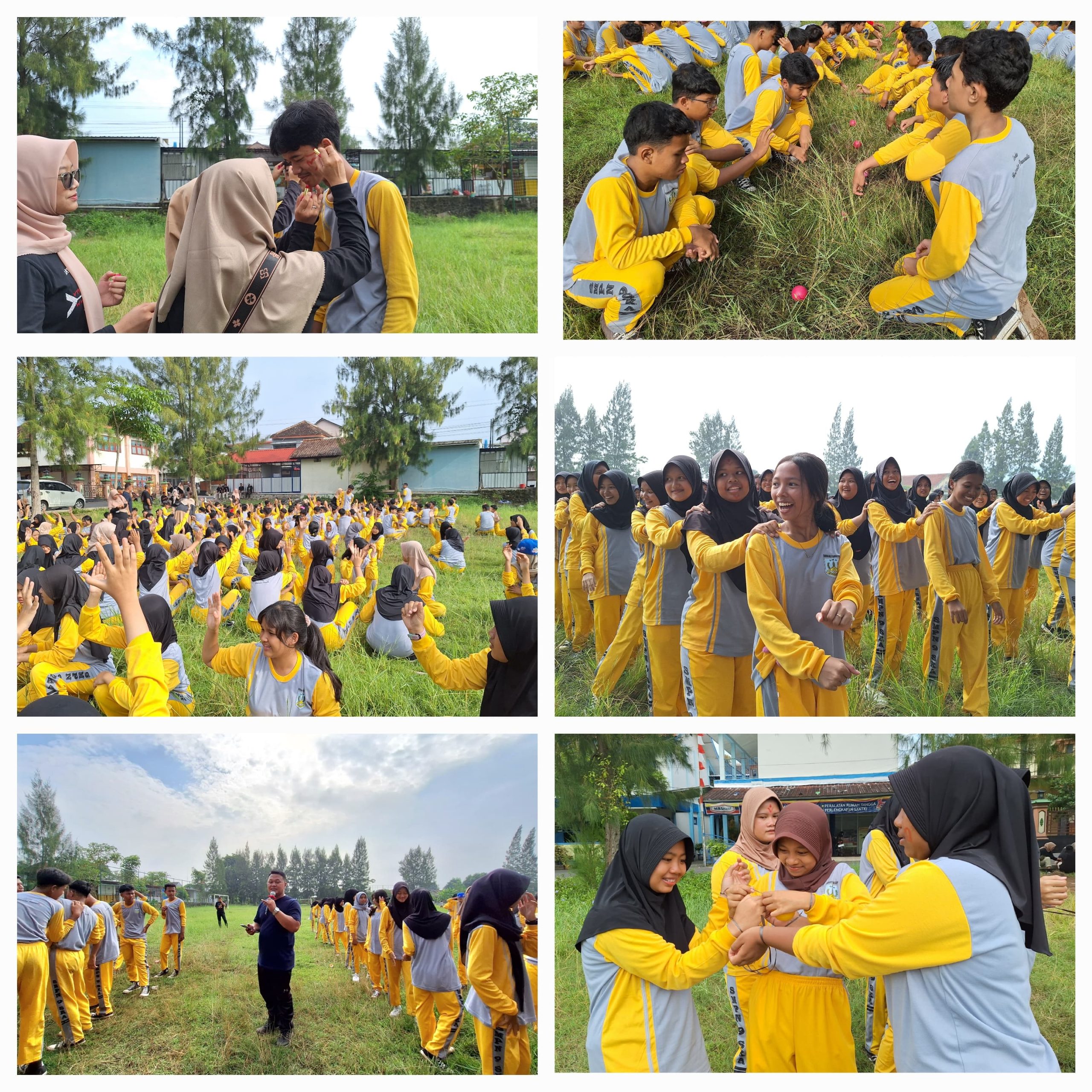 Peserta didik outbound bersama untuk melatih kerjasama dan konsentrasi pada Sabtu(8/2/2025)